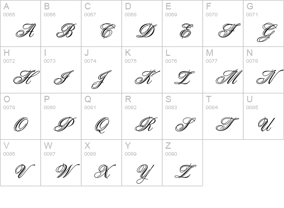 Aristocrat Std uppercase A-Z preview