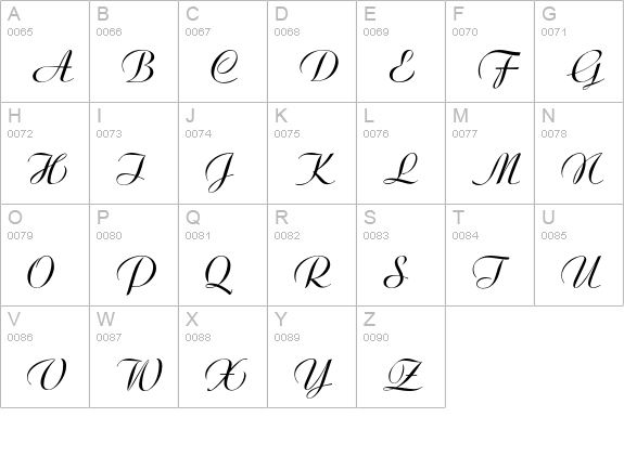 Ariston Regular uppercase A-Z preview