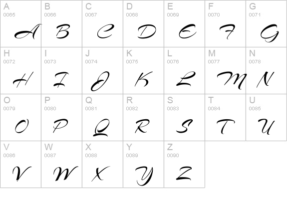 Arizonia uppercase A-Z preview