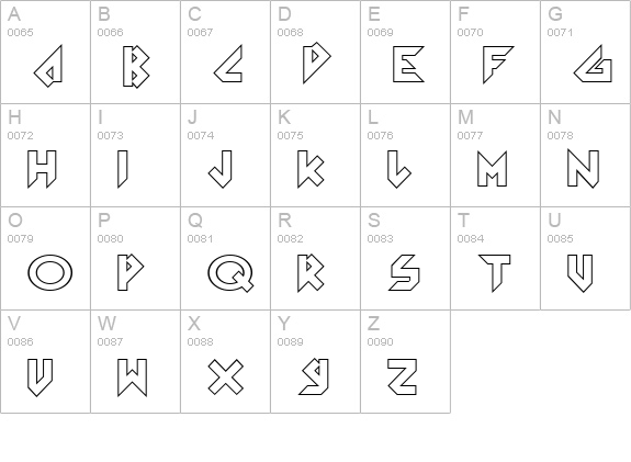 Arkanoid uppercase A-Z preview