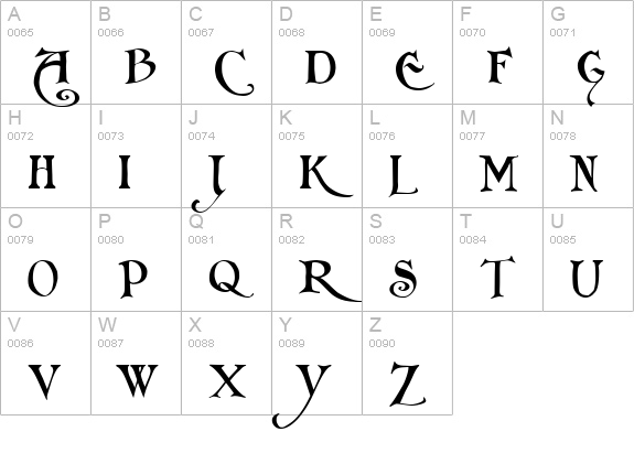 Arlekino uppercase A-Z preview