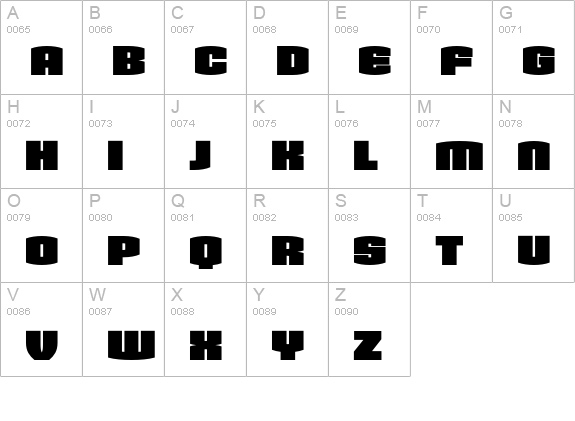 Armada-Black uppercase A-Z preview
