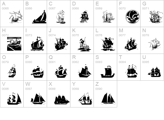 ArmadaPirata uppercase A-Z preview