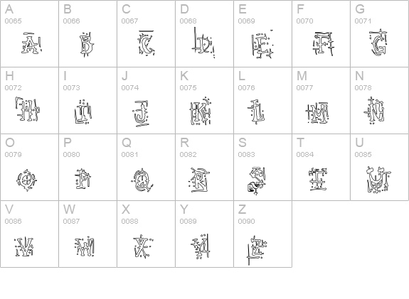 Armaggedon Industrial Hollow uppercase A-Z preview