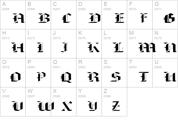 ArmedaSSK uppercase A-Z preview