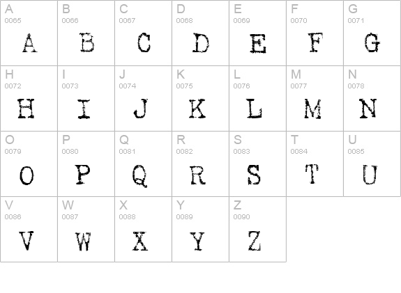Armenschrift uppercase A-Z preview