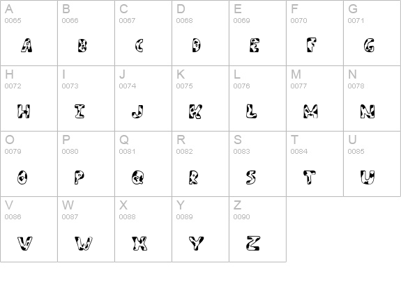 Army Beans Regular uppercase A-Z preview