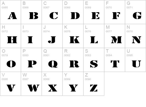 Army Expanded uppercase A-Z preview
