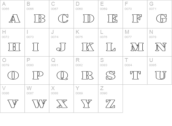 Army Hollow Expanded uppercase A-Z preview
