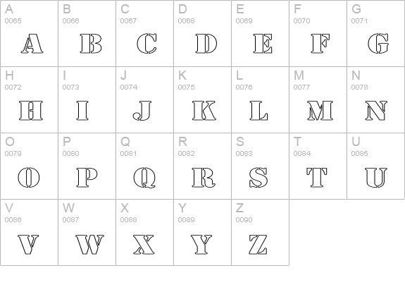 Army Hollow Wide uppercase A-Z preview