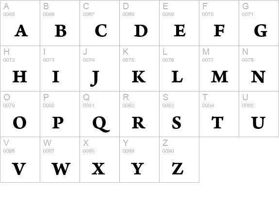 Arno Pro Bold Caption uppercase A-Z preview