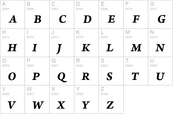 Arno Pro Bold Italic Caption uppercase A-Z preview