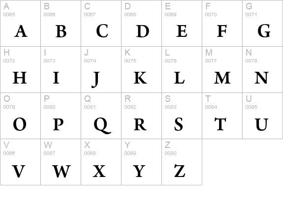 Arno Pro Semibold uppercase A-Z preview