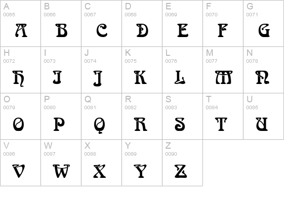 ArnoldBoeD uppercase A-Z preview