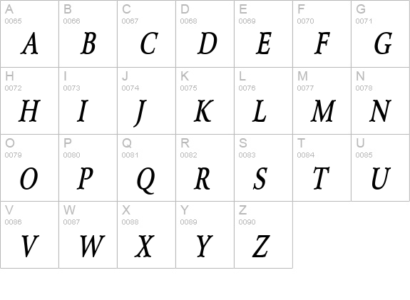 Array-Condensed Bold Italic uppercase A-Z preview