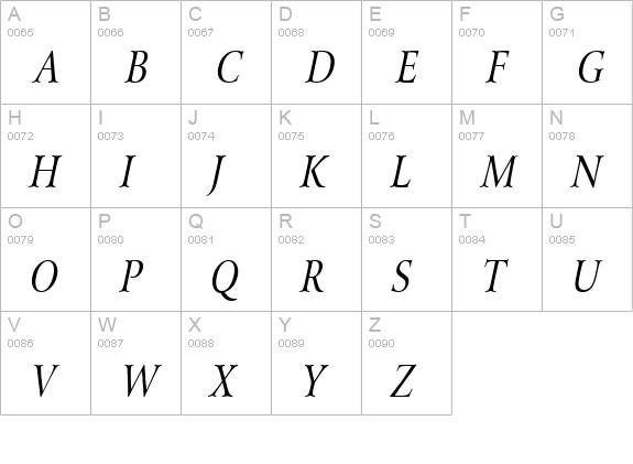 Array-Condensed Italic uppercase A-Z preview