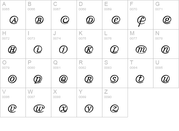 Arrobatherapy uppercase A-Z preview
