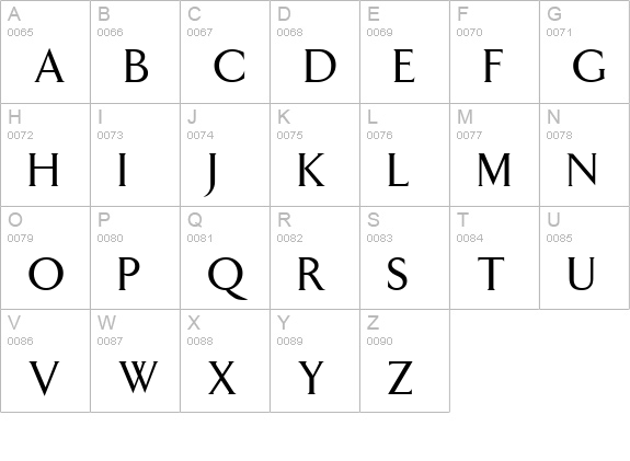Arrow Regular uppercase A-Z preview