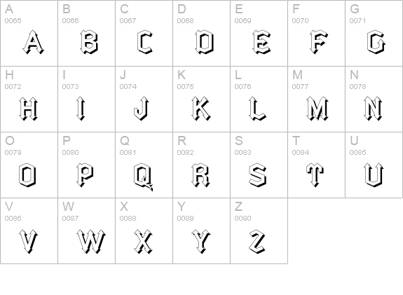 ArrowheadLakeSunlit uppercase A-Z preview