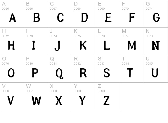 Arsle Gothic uppercase A-Z preview