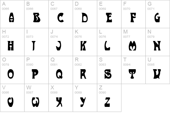 Art-Nouveau 1910 uppercase A-Z preview
