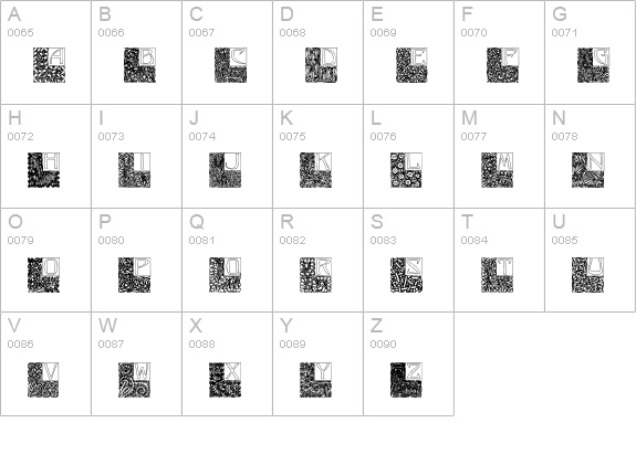 Art Nouveau Initials uppercase A-Z preview