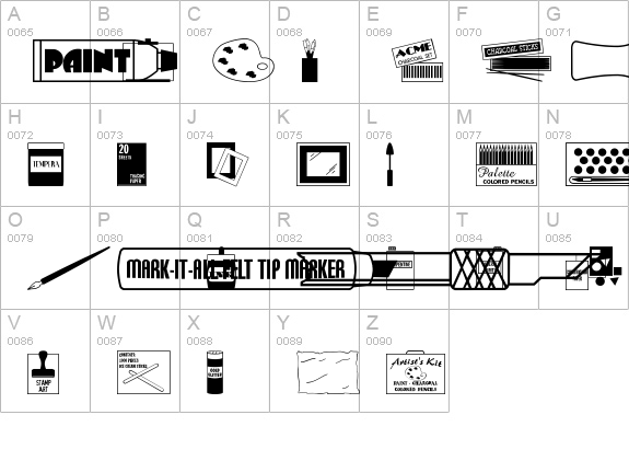 Art Supplies JL uppercase A-Z preview