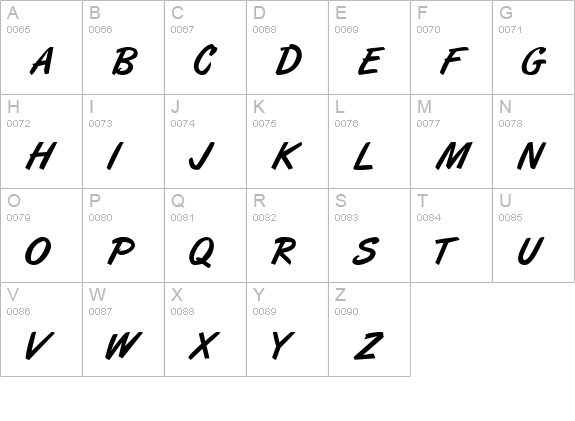 ArtBrush Medium uppercase A-Z preview