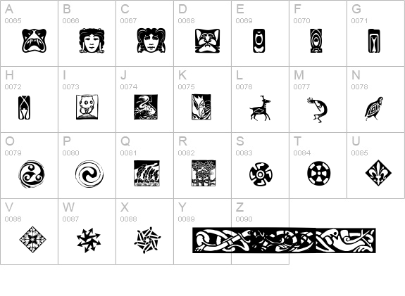 Artfonts Sampler uppercase A-Z preview