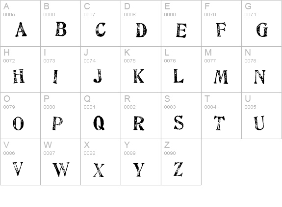 Artistamp Medium Jumbled uppercase A-Z preview
