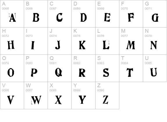 Artistamp Wet Jumbled uppercase A-Z preview