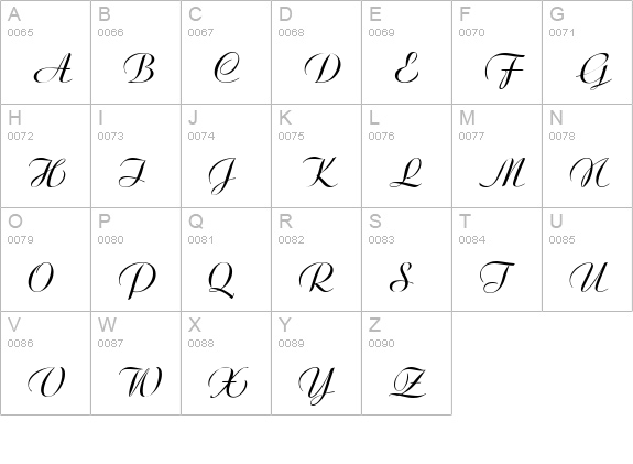 Artistic-Regular uppercase A-Z preview