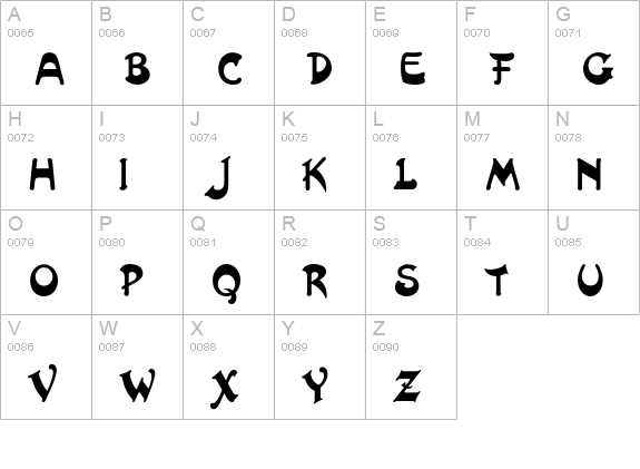 Artistik Std uppercase A-Z preview
