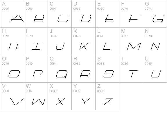Artlookin Italic uppercase A-Z preview