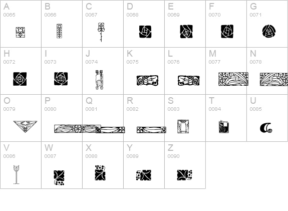 ArtsAndCrafts-Ornaments uppercase A-Z preview