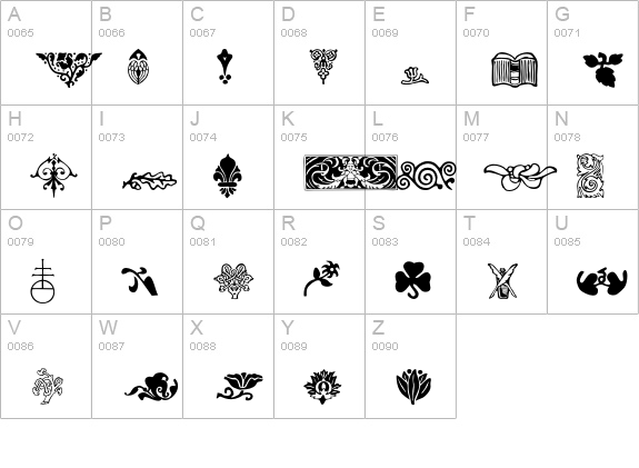 ArtsandCrafts-OrnamentsTwo uppercase A-Z preview