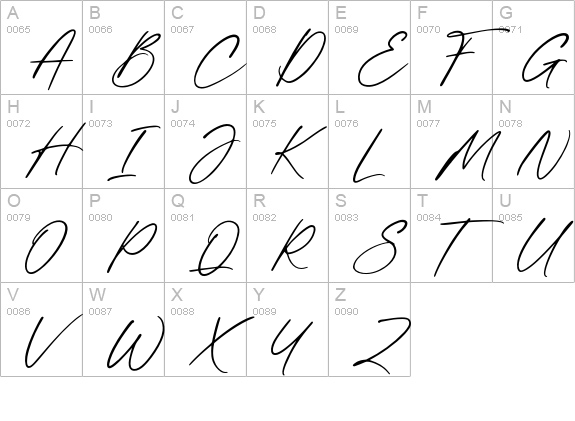Ascendant Script uppercase A-Z preview