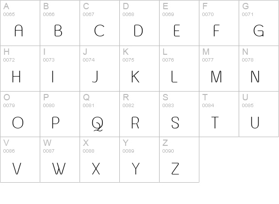 Asenine uppercase A-Z preview