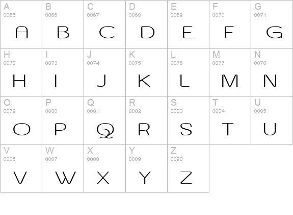 Asenine Wide uppercase A-Z preview