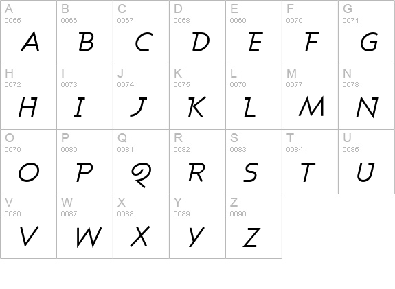 Ashby Book Italic uppercase A-Z preview