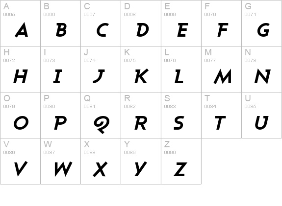 Ashby Extra Bold Italic uppercase A-Z preview