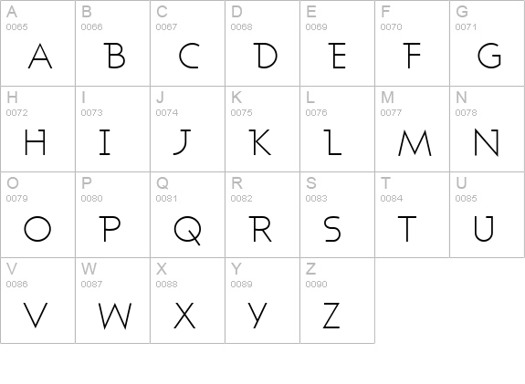 Ashby Light uppercase A-Z preview