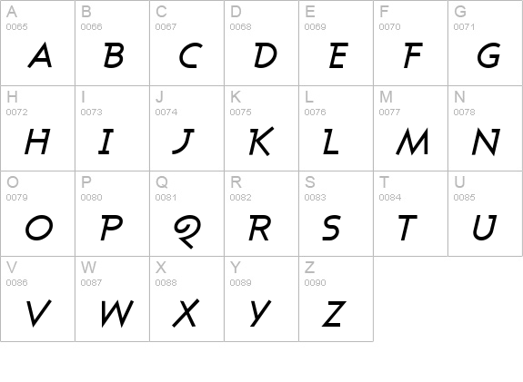 Ashby Medium Italic uppercase A-Z preview