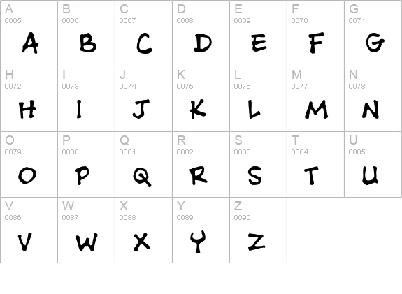 Ashcan BB uppercase A-Z preview