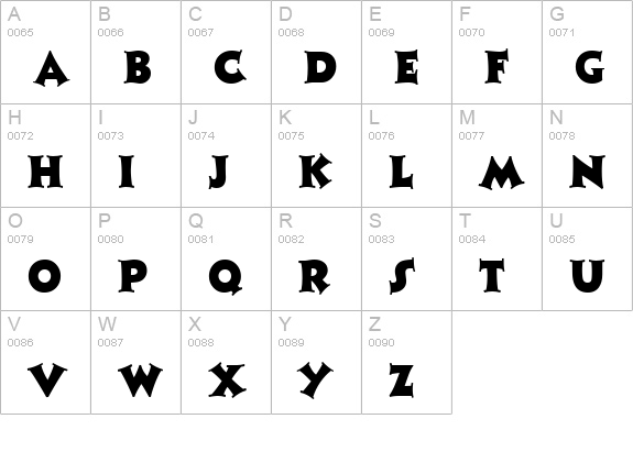 Ashley Crawford uppercase A-Z preview