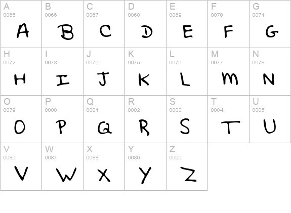 AshtonsHand Regular uppercase A-Z preview