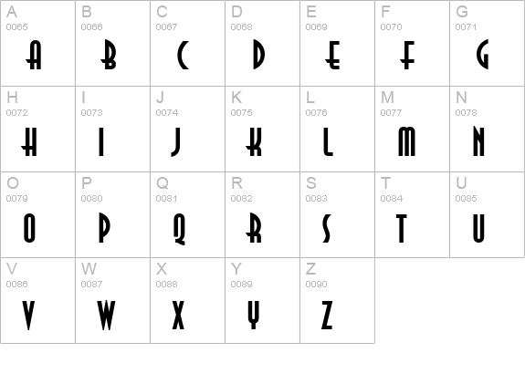 Asia Bold uppercase A-Z preview