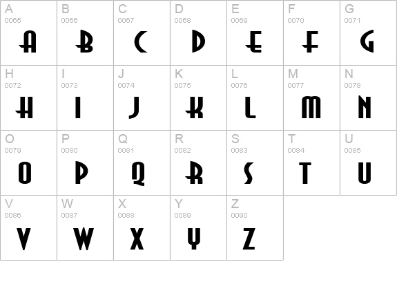 Asia Extended Bold uppercase A-Z preview