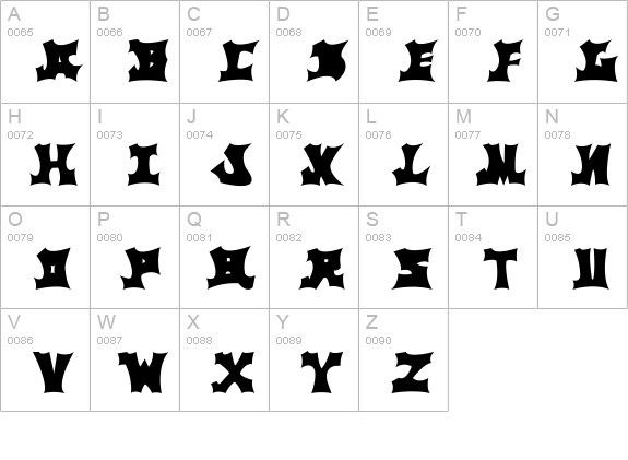 AsianWallpainting uppercase A-Z preview