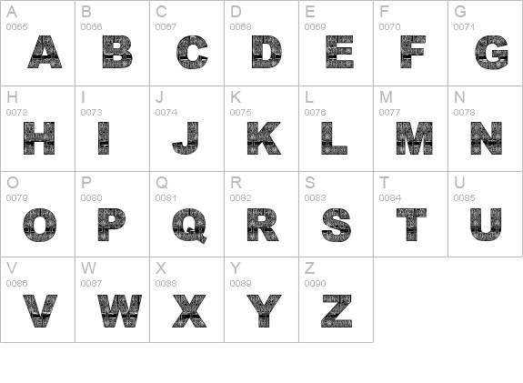 AsmatFont2007 uppercase A-Z preview